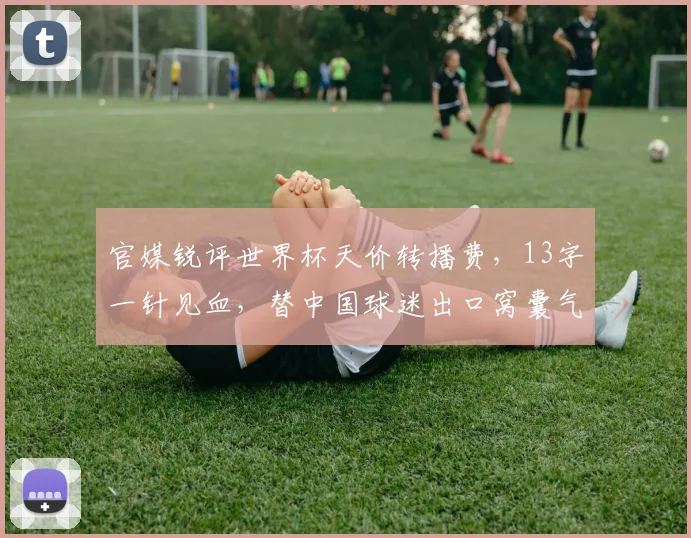 官媒锐评世界杯天价转播费,13字一针见血,替中国球迷出口窝囊气